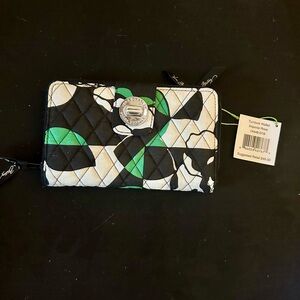 Vera Bradley Quilted Wallet - Black, Green, Cream